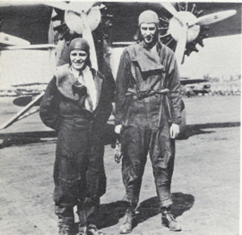 Paul and Jack after their "World Altitude Record of 22680 ft. in a Fokker Tri Motor stock commercial passenger plane. They broke Waldo Waterman's previous record by 2000+ft.. 