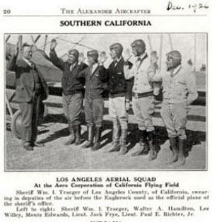 1st Air Sheriffs, Lt. Paul Richter, far right. Lt. Jack Frye, second from right, Walter Hamilton, second from the left.