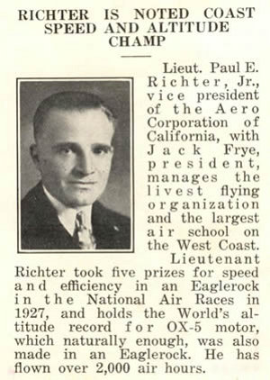 Richter is Noted Coast Speed and Altitude Champ article